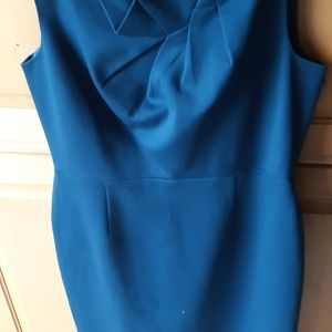 Knee length polyester/rayon real blue dress with lining